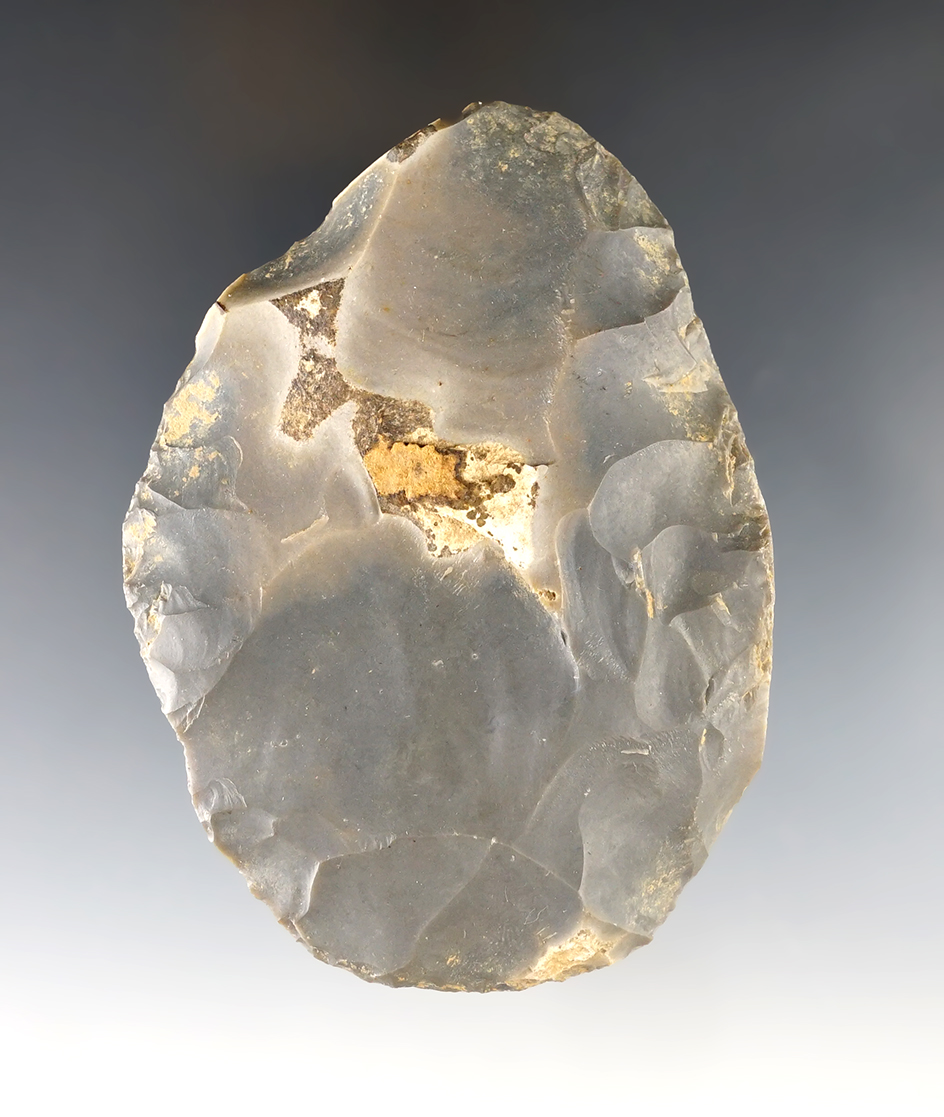 3 15/16" Hornstone Blade dug at the Crib Mound, Spencer Co., Indiana.