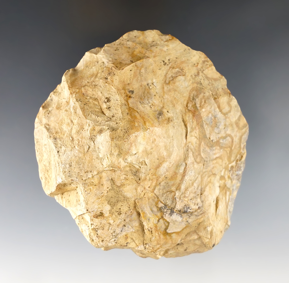 3 1/2" Hornstone Blade dug at the Crib Mound, Spencer Co., Indiana.