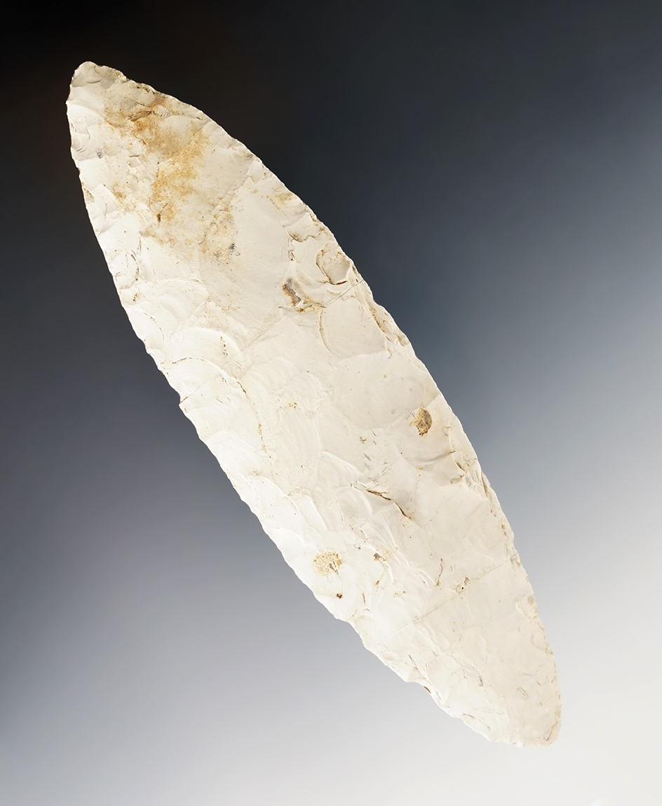 Large 5 11/16" Blade made from patinated Chert. Found in the Four Corners area.