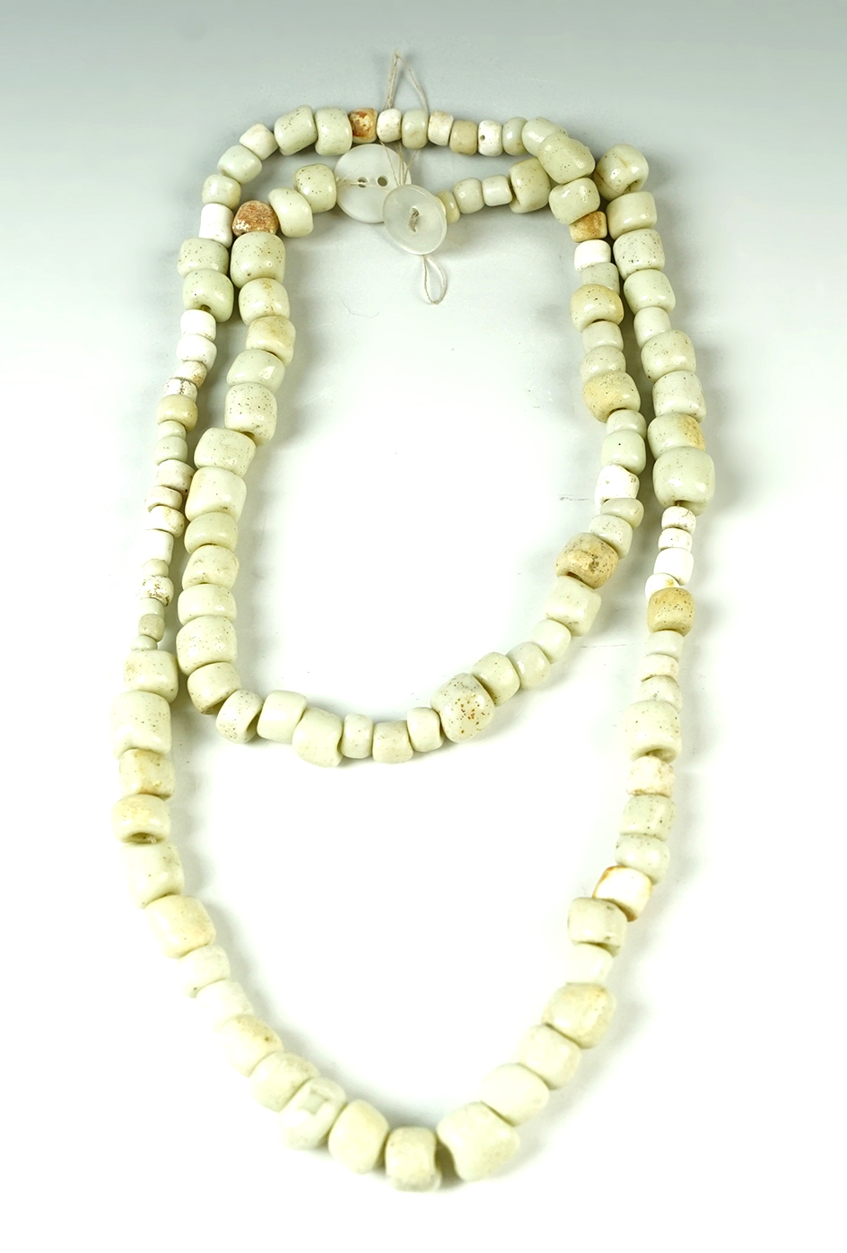 29" long strand of beads recovered in Colusa Co., California. Ex. Chris Ehkre. 