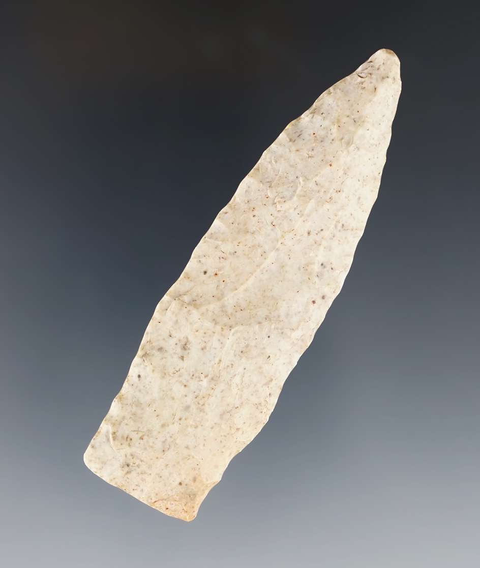 3 1/16" Paleo Lanceolate made from Burlington Chert found in Missouri. Bennett COA.