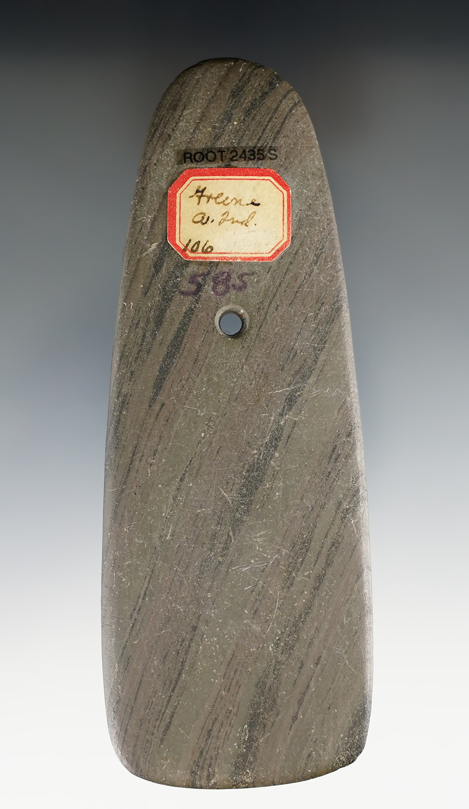 5 1/8" Intrusive Mound Trapezoidal Pendant found in Green Co., Indiana. Pictured!