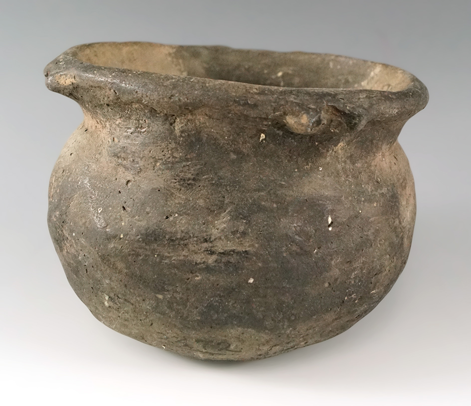 5" Ft. Ancient Clay Pot with restoration to the rim. Found 4 miles North of Hamilton in Saint Clair