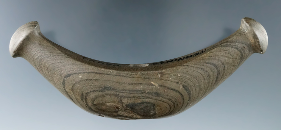 4 3/4" Archaic Knobbed Crescent found in Jennings Co., Indiana. Pictured in Who’s Who #4!