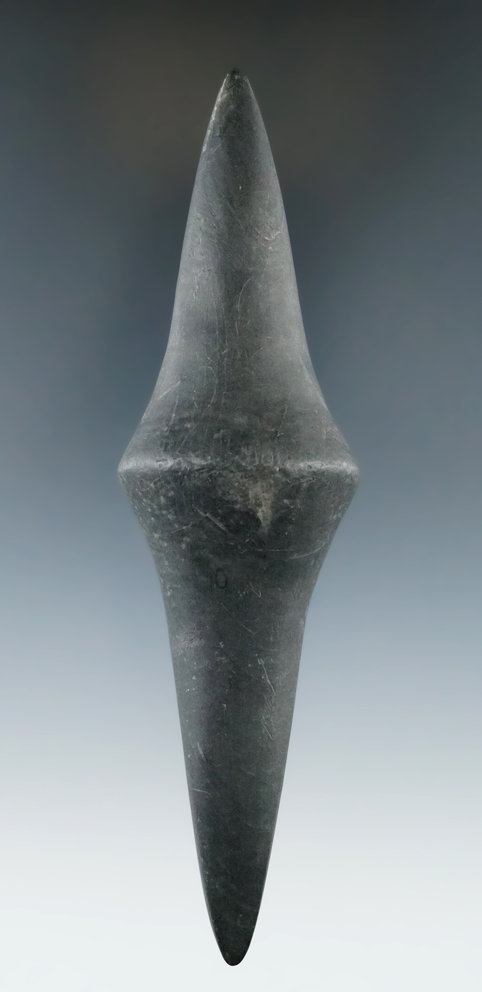 5 11/16" Slate Lizard Effigy - Licking Co., Ohio. Ex. Dr. Edgar Burke, B.W. Stevens, Parks,  Townsen