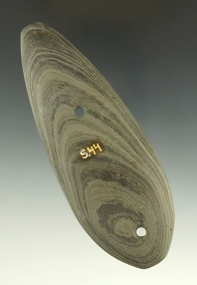 4 3/8" Glacial Kame Teardrop Pendant, Hardin Co., Ohio. Ex. Howe, Driskill, Hooks, Fisher. Pictured!