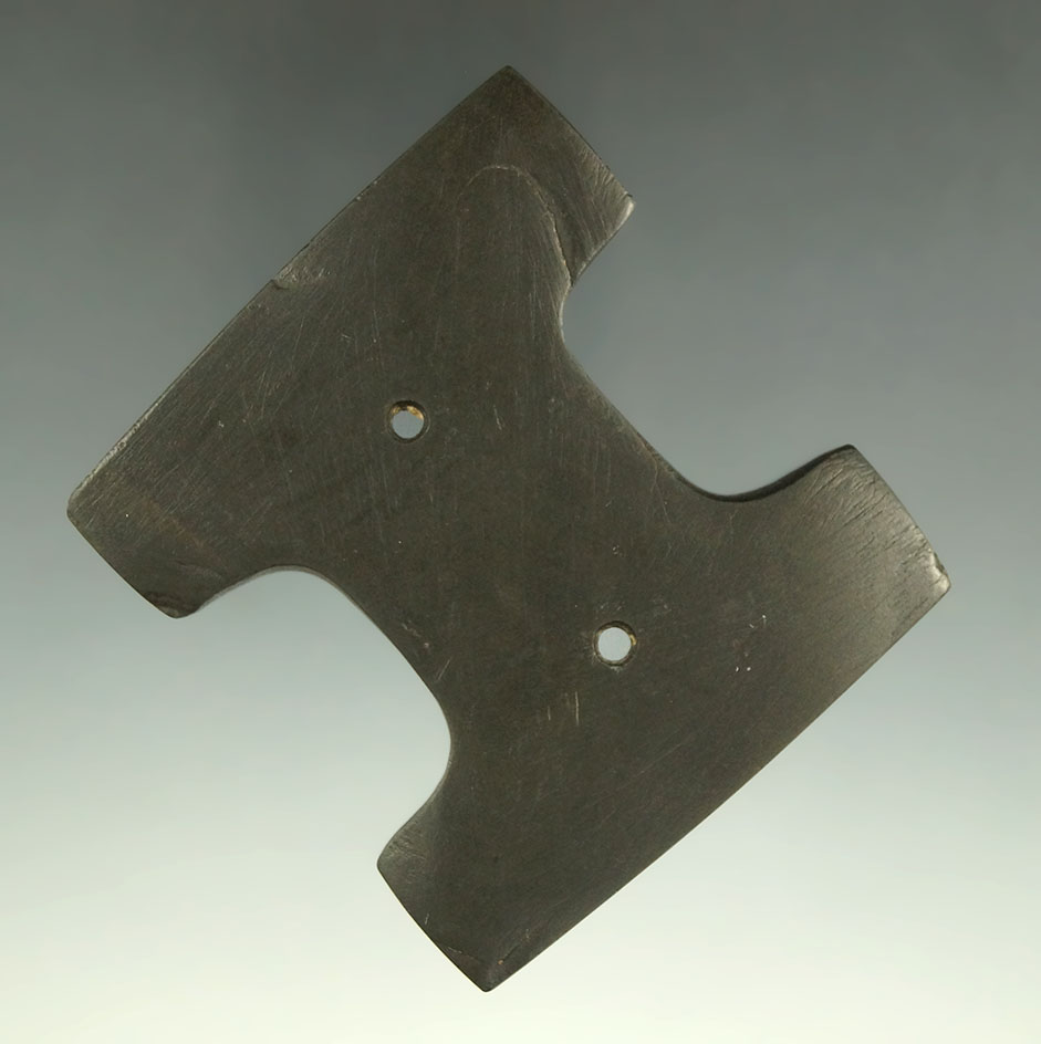 Thin and highly polished 2 5/8" Reel Gorget -, Crawford Co., Ohio. Ex. Meuser, pictured several time