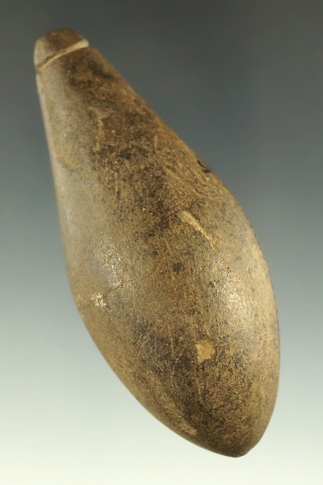 3" Plummet found in Clinton Co., Ohio. Ex. Shoemaker, Dr. Myers, #536, Earl Townsend, Joe Macik.