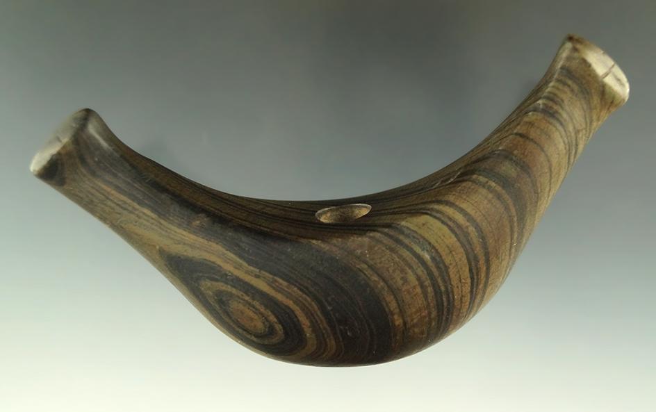 4 9/16" Knobbed Lunate - Lucas Co., Ohio. Ex. LaDow Johnson, Eugene Hirzel,  Pictured  Who's Who.