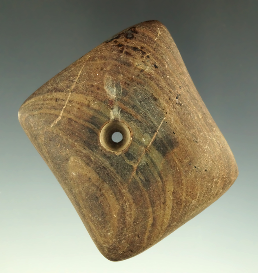 2 3/16" Adena Square Pendant- Morrow Co., Ohio. Ex. A.T. Wehrle Collection, #1765W.