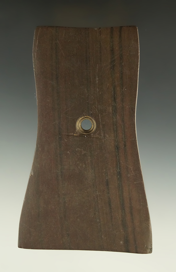 Wide 5 1/4" x 3 1/8" Adena Bell Pendant - Seneca Co., Ohio. Pictured multiple times.