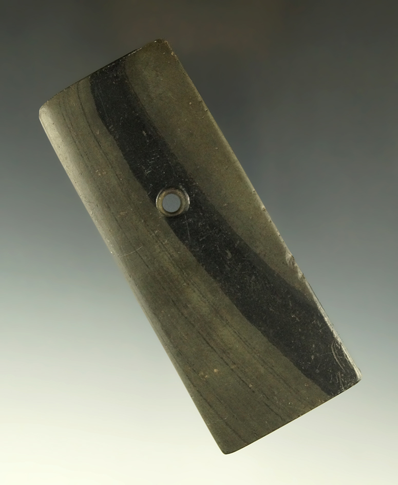 4 1/8" Adena Rectangular Pendant - Erie Co., Ohio.  Pictured in Legends of Prehistoric Art, Volume 1