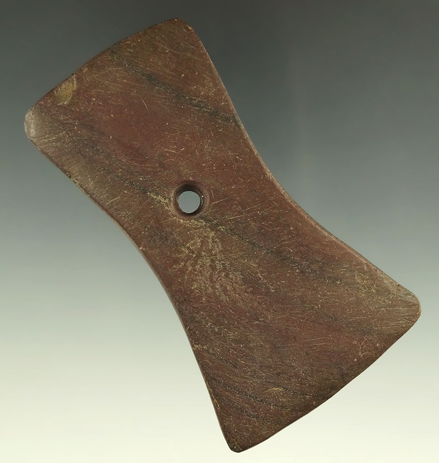 3 7/16" Hopewell Bi-Concave Pendant, Trumbull Co., Ohio. Ex. Dilley, Kiel, Hooks. Pictured!