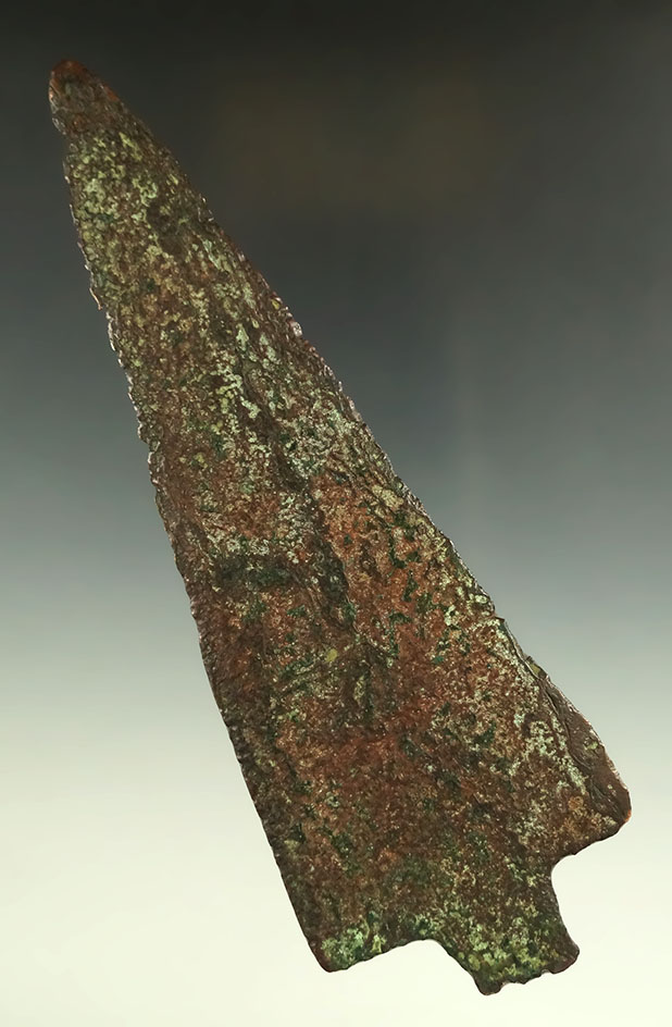 6 9/16" Copper Spear reportedly found Northwest of Saugatuck, Allegan Co., Michigan.