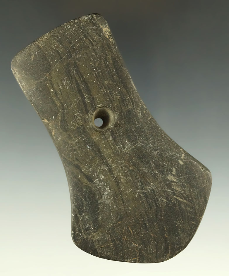 4 1/8" Hopewell Pentagonal Pendant found in Ohio. Ex. Tyrone Maxey Collection.