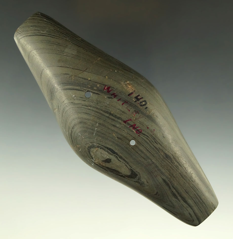 5 1/4" Adena Expanded Center Gorget, Whitley Co., Indiana. Ex. Smith, Sisson,Brooks - Pictured!