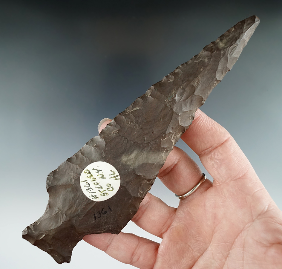 6 1/8" Susquehanna Broad point found in Steuben Co., New York.   Ex. Howdy Lang.