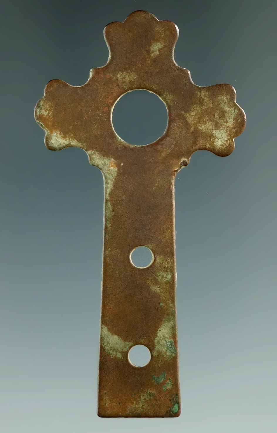 2 5/8" metal trade cross found at a site in Western New York.