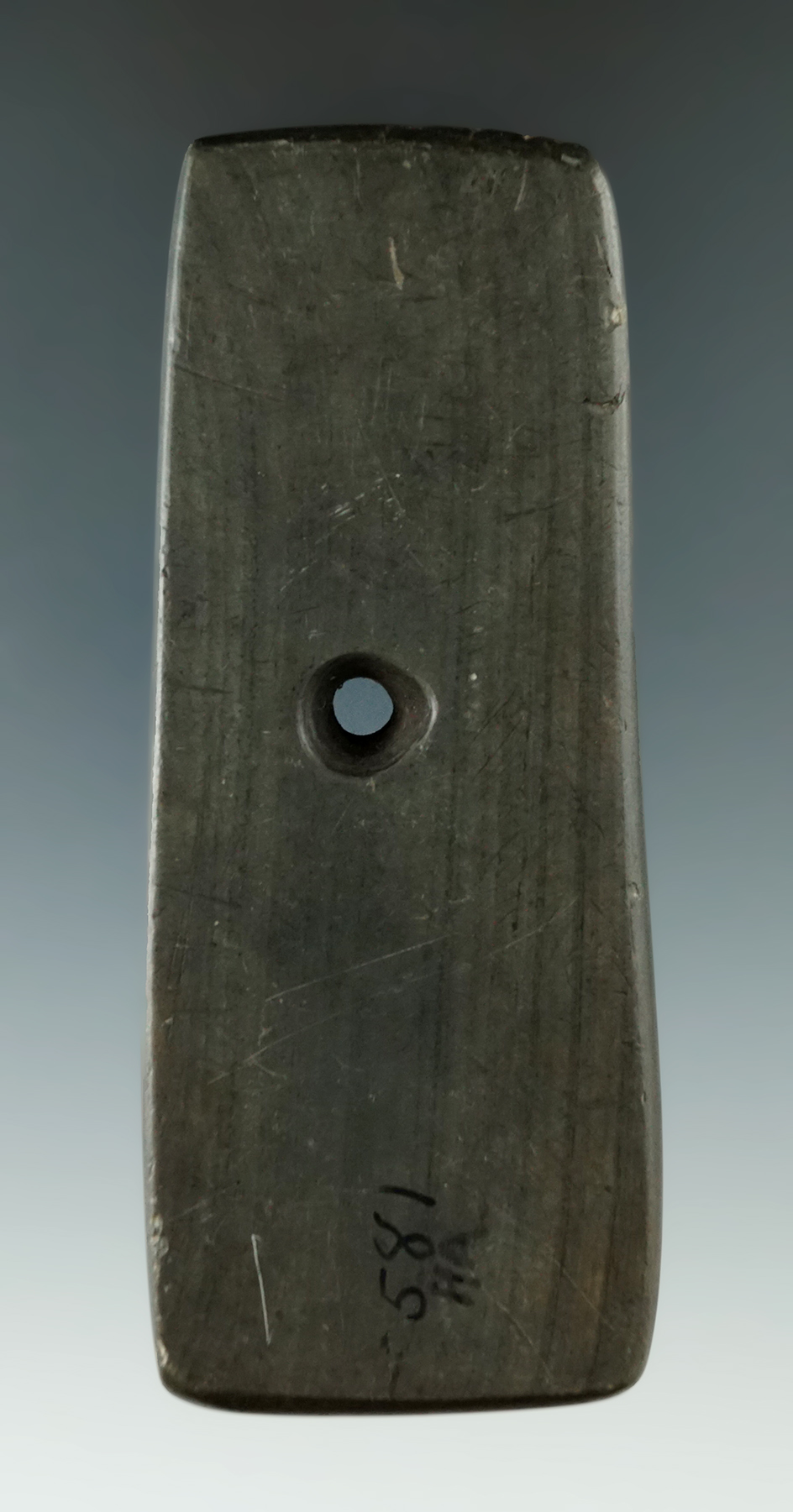 4 1/16" Rectangular Pendant - heavily patinated glacial slate Montezuma, Cayuga Co., New York.