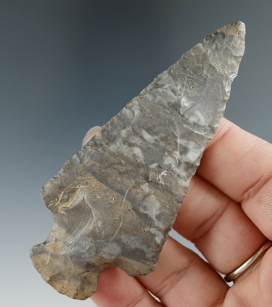 3 1/2" Hopewell made from Onondaga Flint found in Niagara Co., New York.