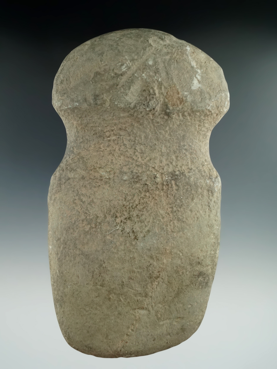 6 1/2" full groove Axe found on the Jack Wolfe farm in Eden, Erie Co., New York.