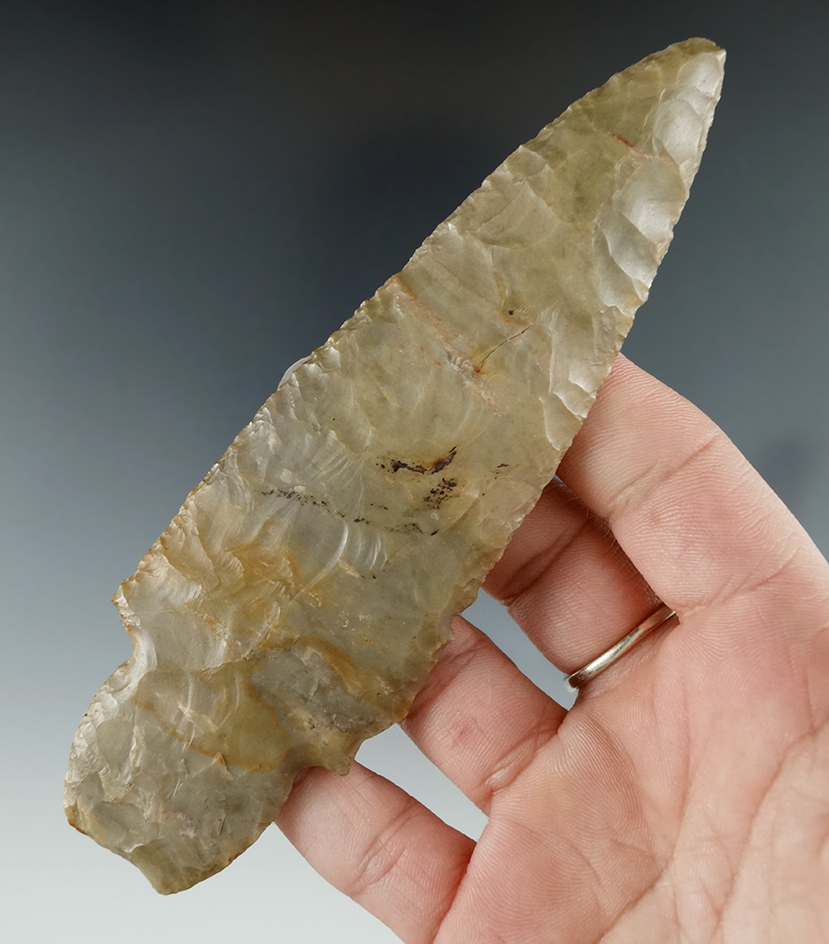 Nice! 5 3/16" Adena made from attractive material. Found in Warsaw, Coshocton Co., Ohio.