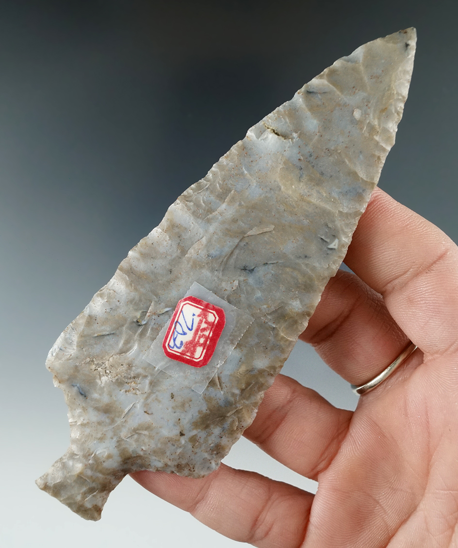 4 15/16" Upper Mercer Flint Ashtabula found in Mercer Co., Pennsylvania. Ex. Edmund Lewis.