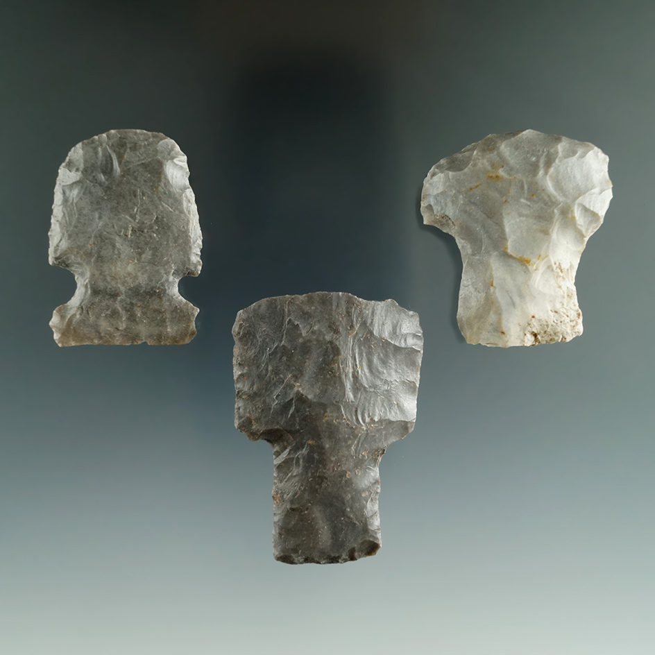 Group of 3 Blunts found in Hocking Co., Ohio. Largest is 1 7/8".