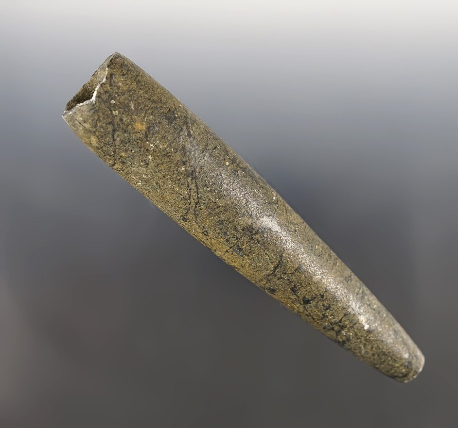 Superb 6 1/4" Steatite Tube Pipe found by Jack Litchfield, San Diego Co., California. Davis COA.
