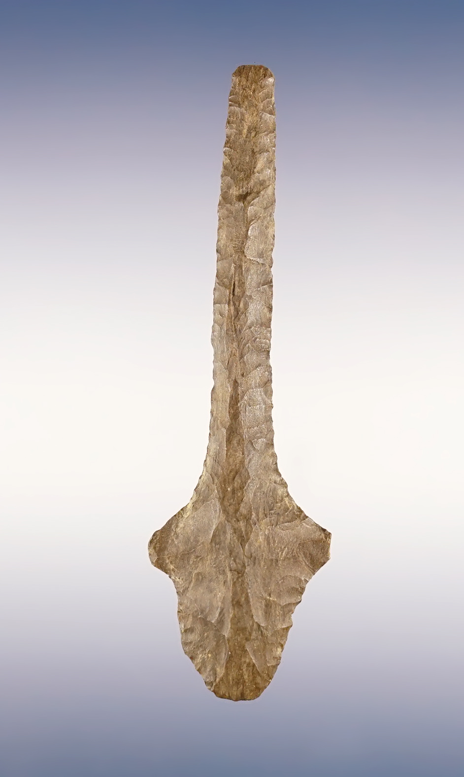 Fine 4 3/16" Stemmed Drill found in Stewart Co., Tennessee. Dover Chert. Dickey COA.