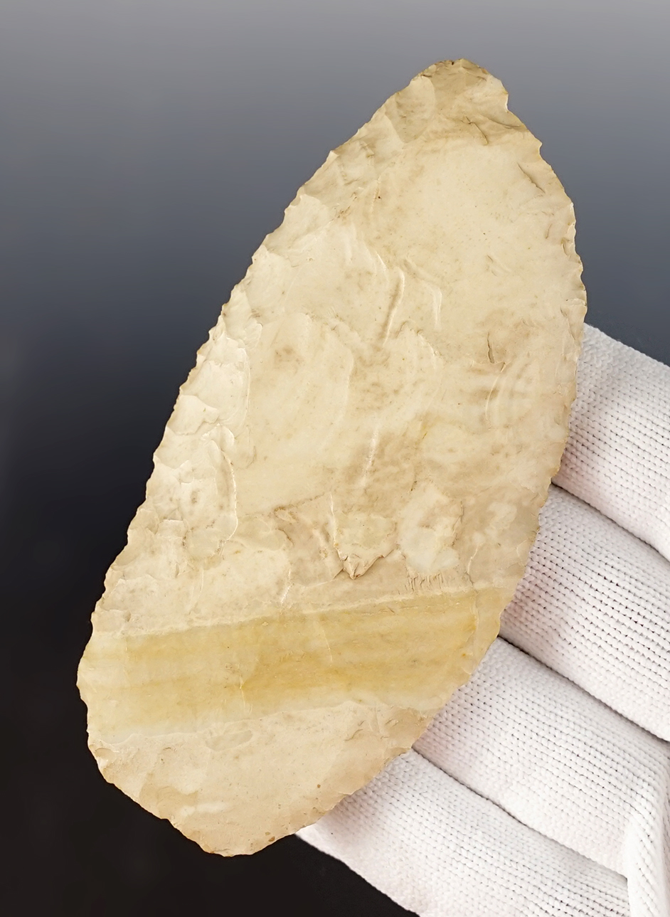 4 1/8" Illinois Beveled Blade in excellent condition. Ex. Norman C. Mueller.