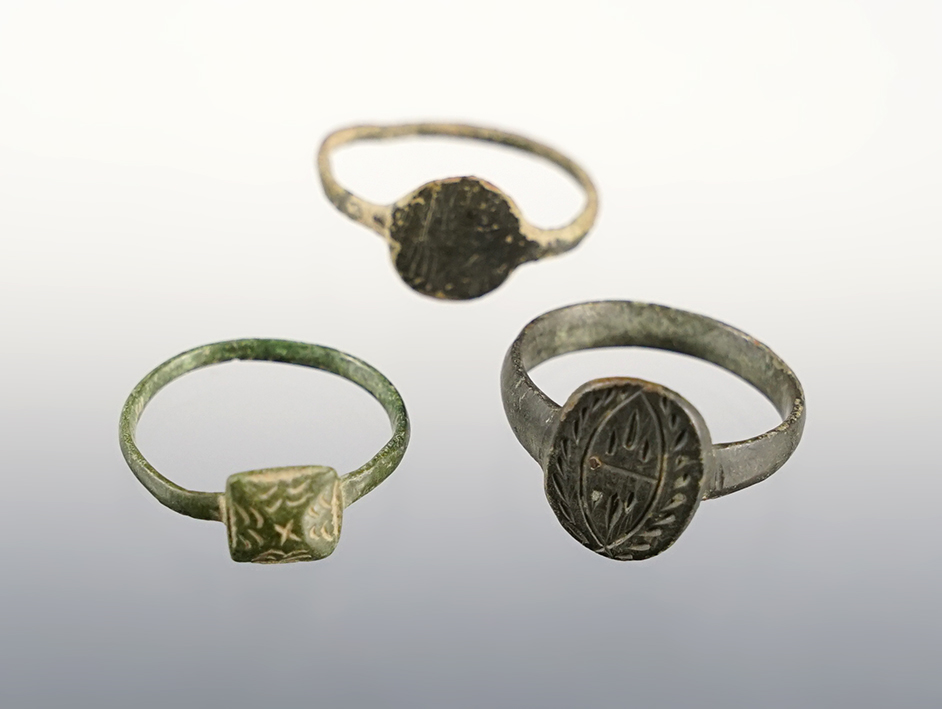 Set of 3 Trade Rings found at the White Springs Site, Geneva, New York.