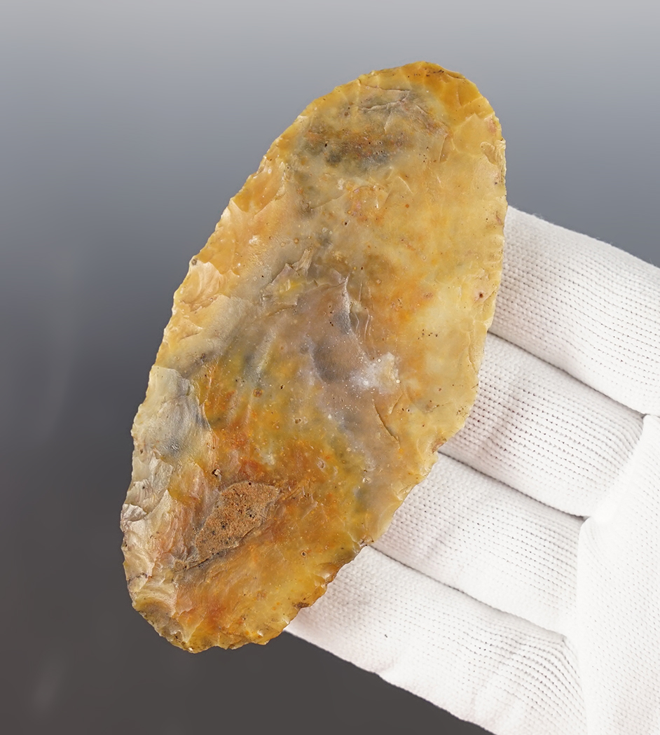 Very colorful Blade that measures 3 7/8", found in Colorado.