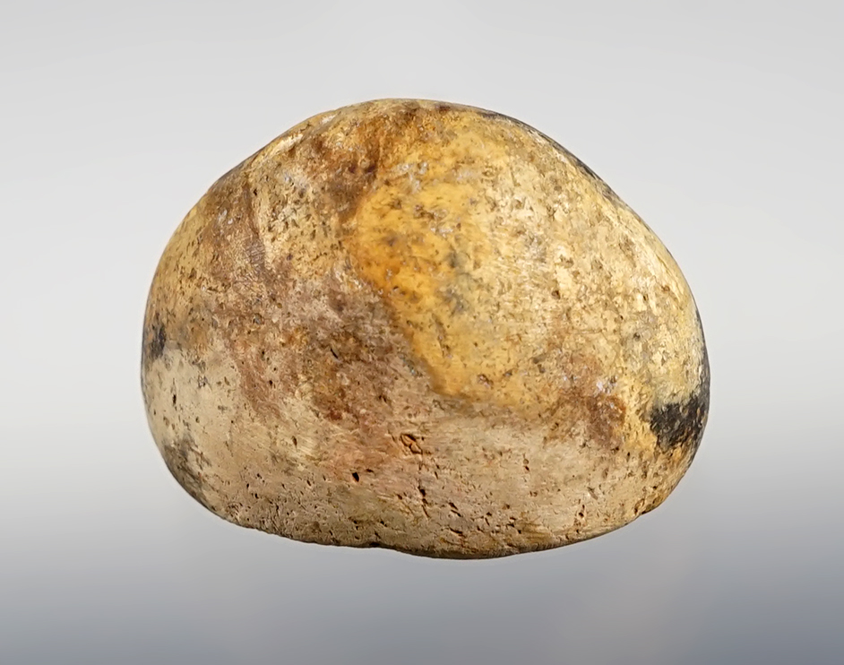 1 13/16" Crib Mound Cone made from Pipestone. Found in Spencer Co., Indiana. Ex. David Kuhn.