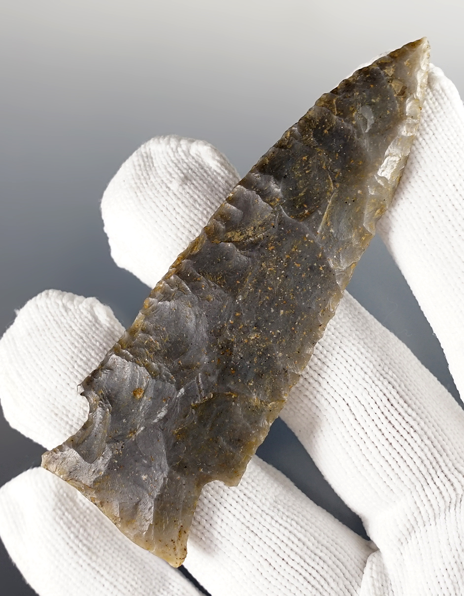 Finely made 3 3/16" Lowe made from high-grade flint. Found in Kentucky.