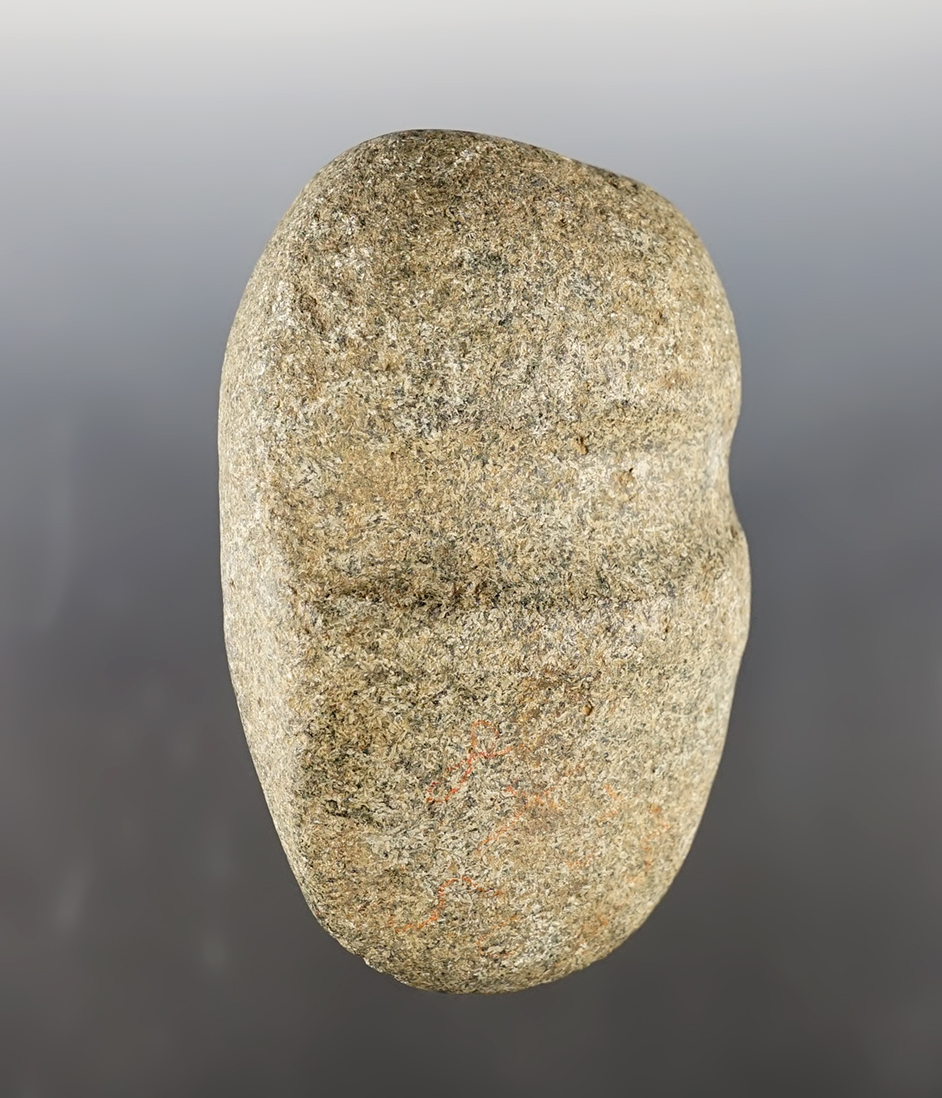 4 1/4" long 3/4 Groove Axe made from patinated Hardstone. Found in Ohio.