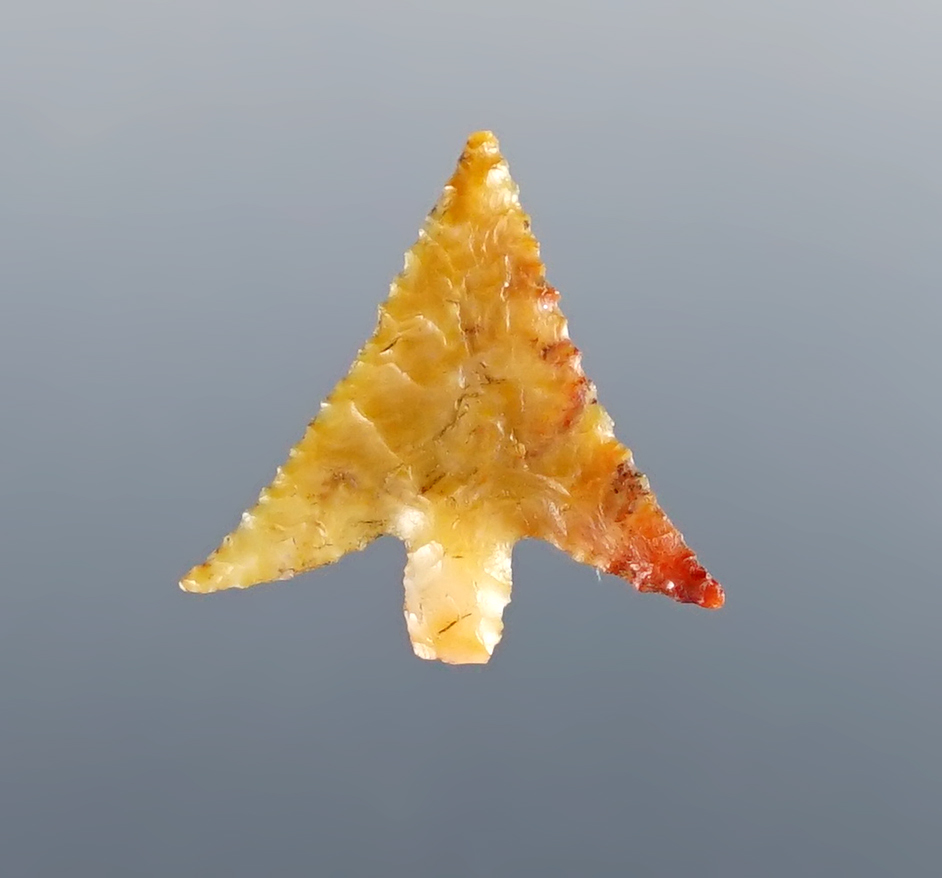 Nicely styled 1 1/16" Wallula found near the Columbia River in Washington. Bennett COA.