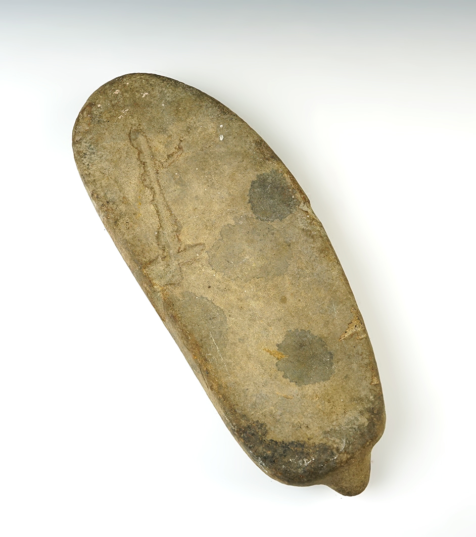 12 3/4" x 4 3/4" Scooped Bowl/ Palette recovered in the New York area.