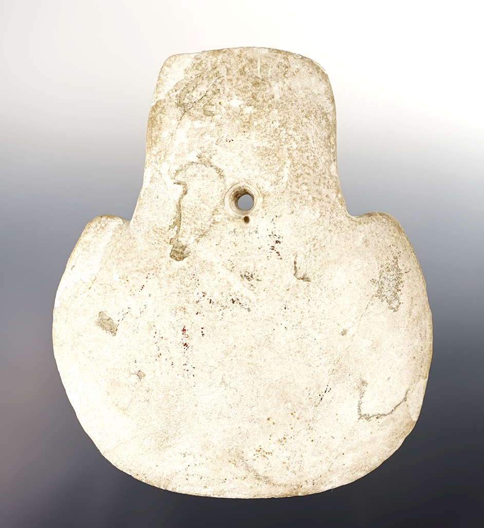 Outstanding 5 3/16" Drilled Limestone Spatulate found in Marion Co., Tennessee. Davis COA, G-8.