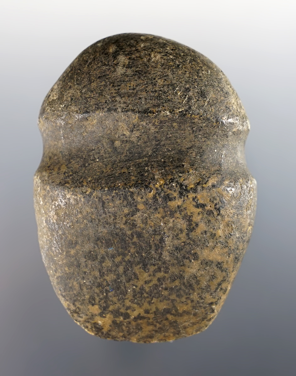 Miniature 3" long Full groove Axe found in Tuscarawas Co., Ohio. Nicely polished. Ex. John Kohr.