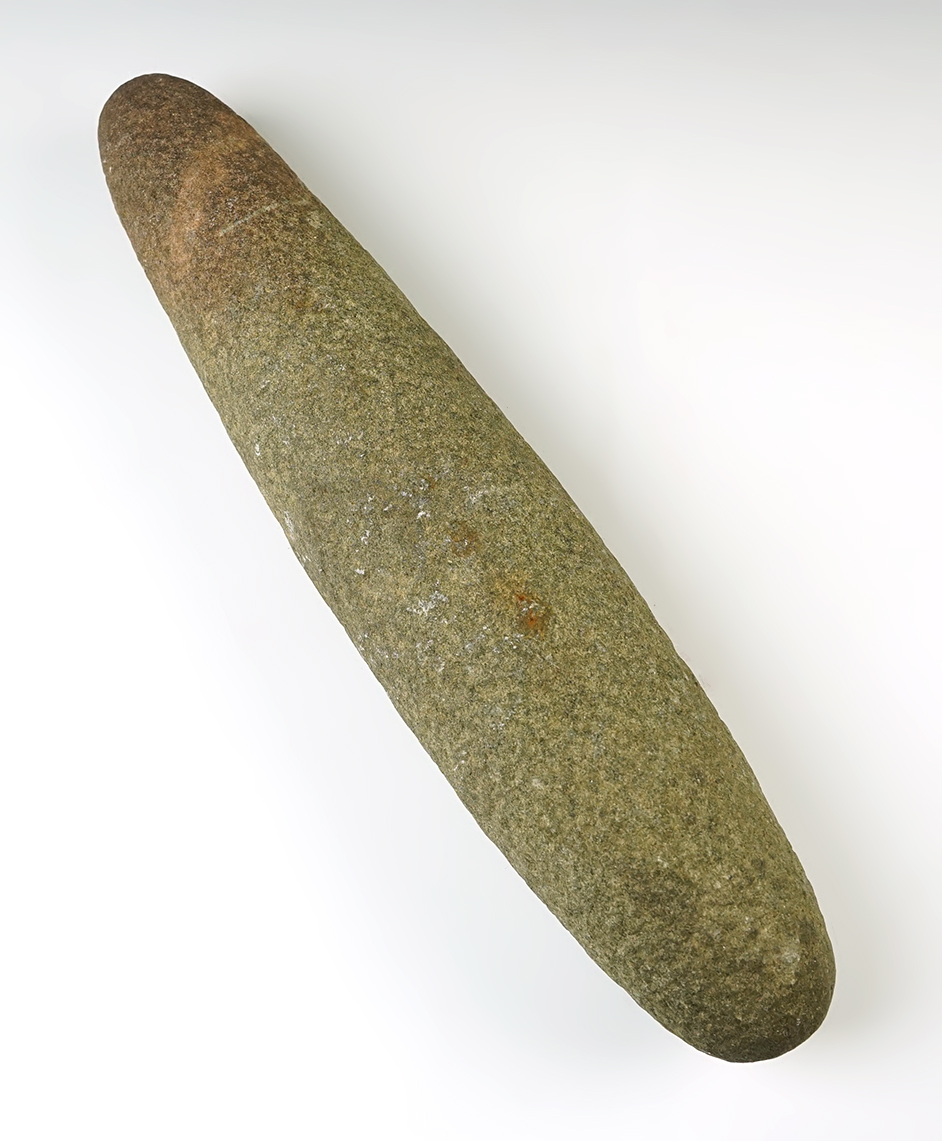 13" Roller Pestle found in Mercer Co., New Jersey. Well patinated.