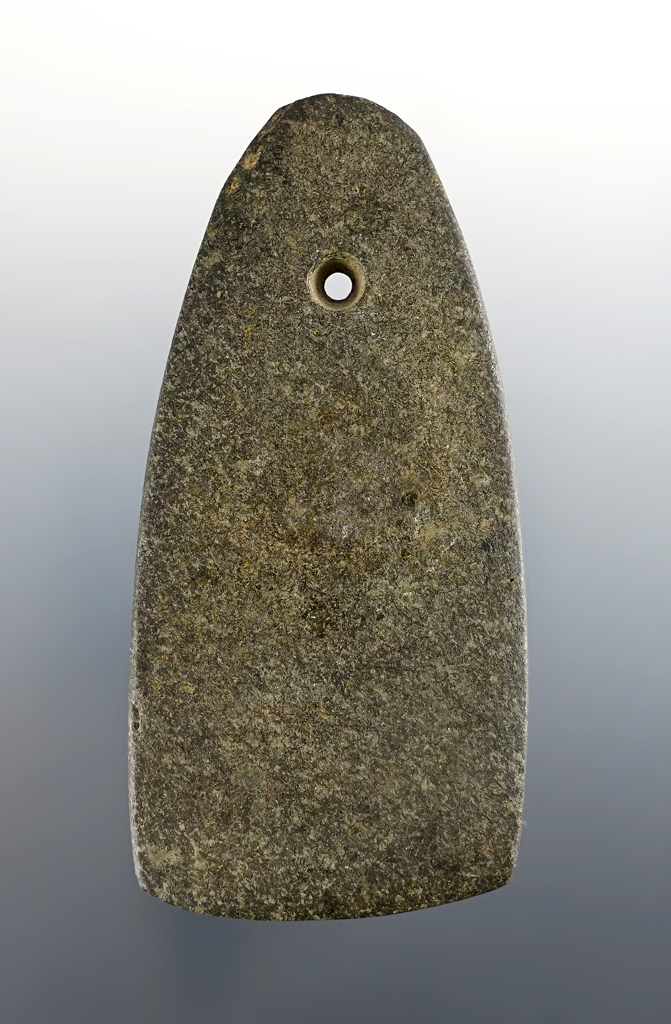 3 5/16" Adena Trapezoidal Pendant made from Hardstone. Ex. Coulter, Speck, David Root (3270S).
