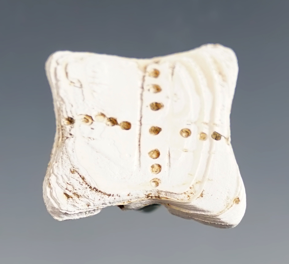 Nice 7/8" Square Runtee found at the Upper Cayuga Great Gully Site in New York.