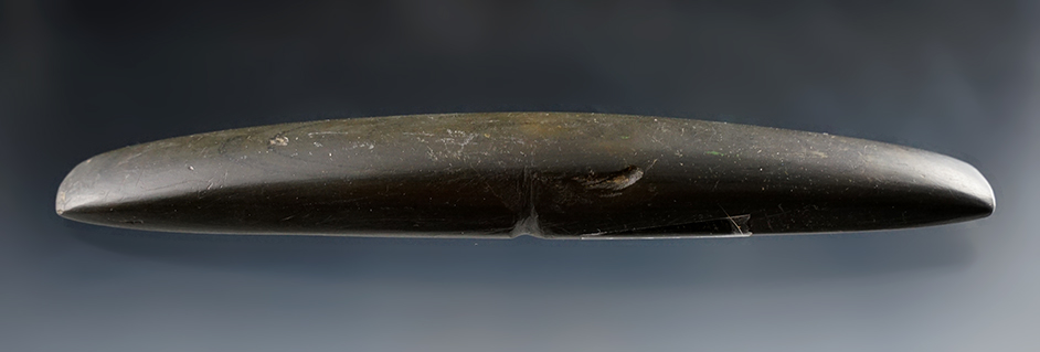 Fine 6 5/16" Elliptical Bar Weight found in Lucas Co., Ohio. Ex. Eugene Hirtzel, David Root (#543S).