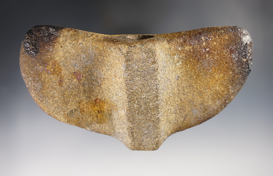 6 3/16" wide Partially Drilled Bannerstone Preform. Found with lot #154b in Lincoln Co., Maine. 