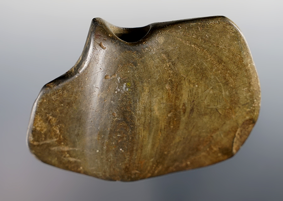 3" Anciently salvaged Wing Bannerstone that is highly polished found in Ohio. 