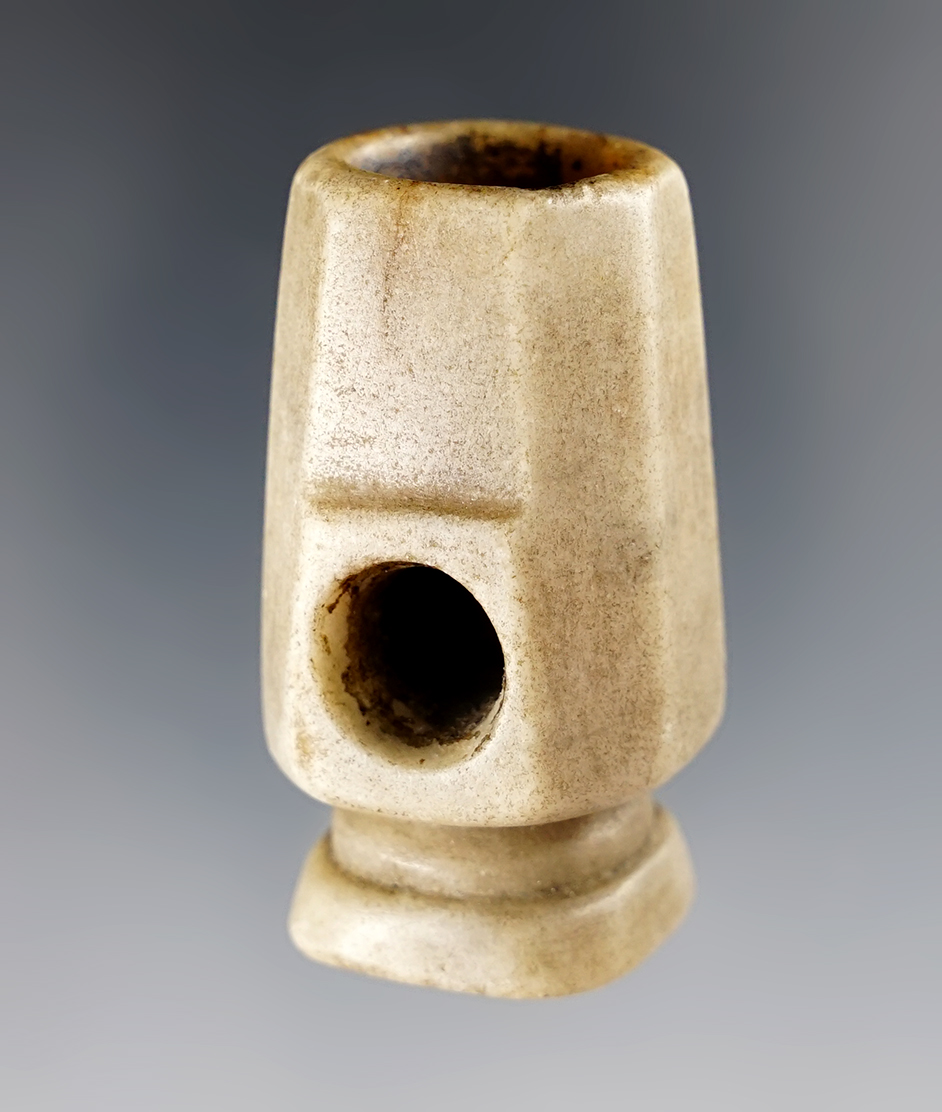 1 7/8" historic Pipe shaped like a Tomahawk Pipe Bowl. Found in Lenawee Co., Michigan.