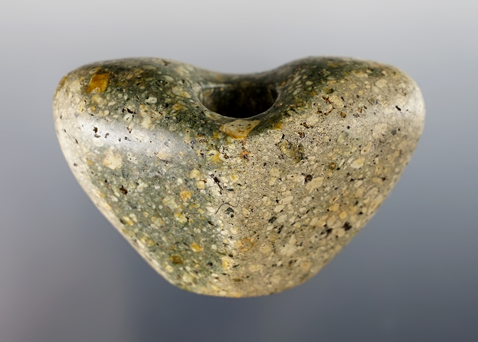 2 1/2" Bannerstone found in illinois. Ex. Ralph Kent, Tom Eardman.