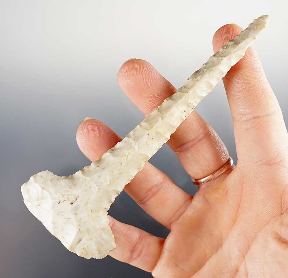 Sale Highlight! Large 4 13/16" finely made Flint Ridge "T" Drill from Fulton Co., Ohio. Bennett COA.