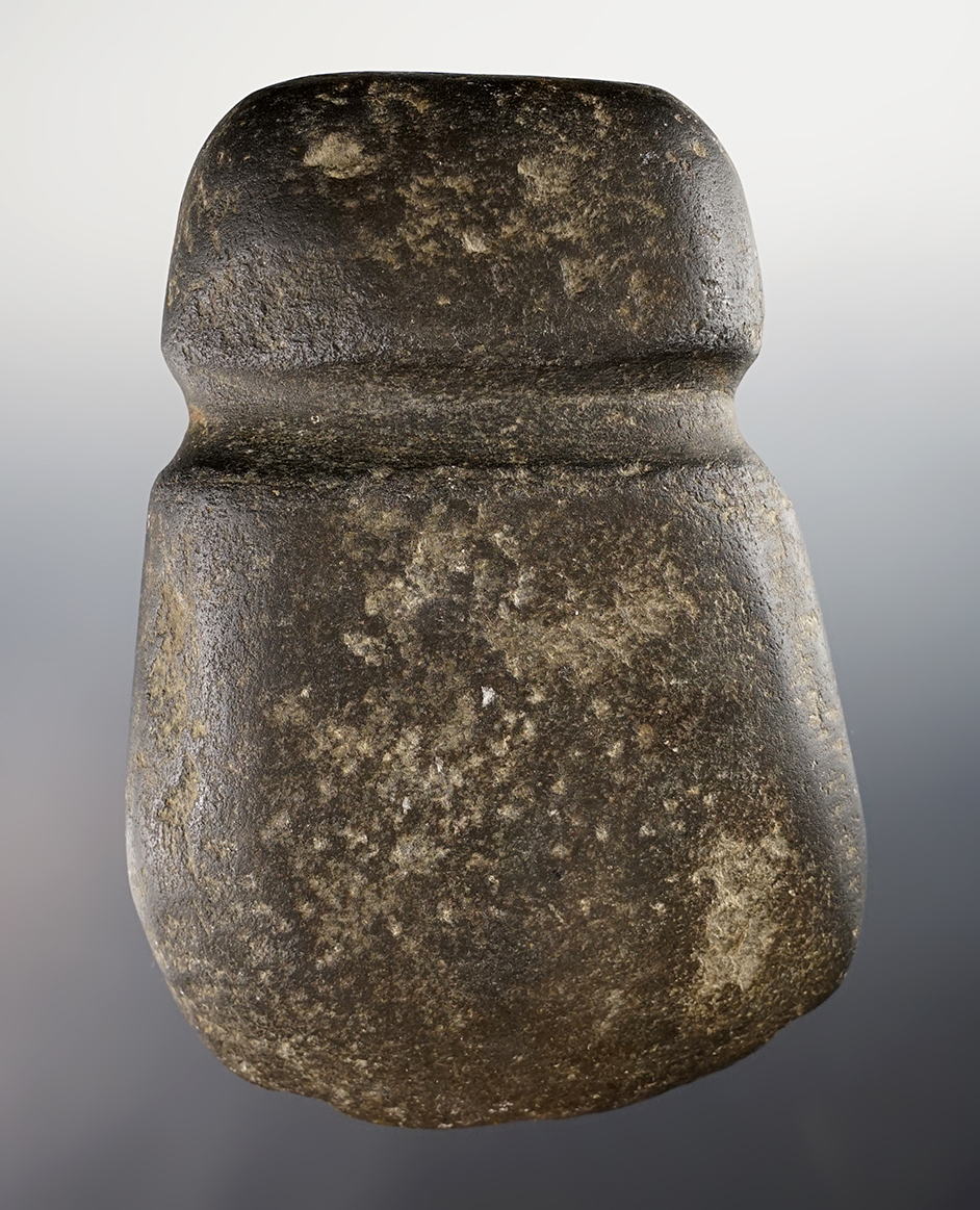 5" x  3 1/2" Full Grooved Axe found near Newark, Licking Co., Ohio. Ex Duane Ellis, Steve Olenick.